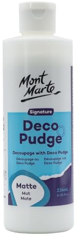 Mont Marte Deco Pudge Craft Varnish Signature 236 ml – Sigillante Opaca, multiuso, trasparente, sigillante e colla per decoupage, ideale per colori acrilici, carta, legno, ceramica, tessuti, argilla