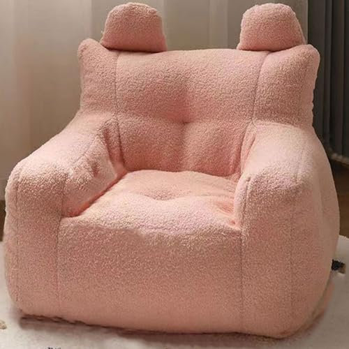 AHDFY Bean Bag, Waschbar Sitzsack, Flauschig kuschelig Sitzsack Stuhlbezug für Erwachsene(Es gibt Füllmaterial) für großes Sofa, großen Sessel, Chaiselongue, Innen- und Außenbereich,Rosa