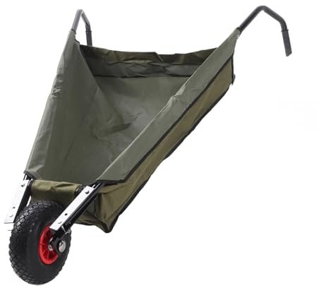 Foldable Yard Cart, Large Capacity Bag, Easy to Move, Collapsible Garden Wheelbarrow with Pneumatic Tires, Ideal for Grass Weeds Bark Soil