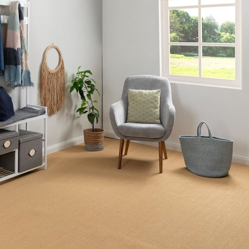 Steffensmeier Sisal Teppichboden Salinas Meterware | Auslegware für Flur, Büro, Diele, Stuhlrolleneignung | Natur hell, Größe: 200x600 cm
