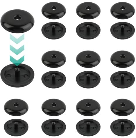 UKOFEW Boutons de Blocage,10 Paires Noir Bouton D'Arrêt de Ceinture de Sécurité,Universelle Boutons de Ceinture de Sécurité pour Tous Types de Voitures