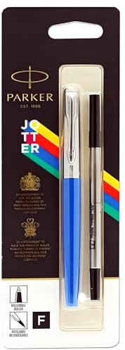 Parker Tintenroller Jotter Original, Himmelblau, feine Spitze, schwarz