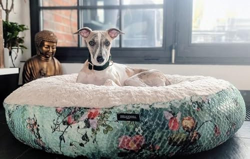 EDEL&SCHNELL Hundebett Wechselbezug grün 90 cm Ersatz Bezug Hundebett Flocke Bezüge für Hundebetten aus weichem Plüschstoff
