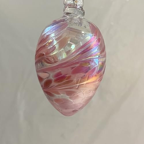 1 Glas Ei zum hängen mundgeblasen Osterei zum hängen rosa klar Osterdekoration Höhe 8,5 cm Durchmesser 4,8 cm