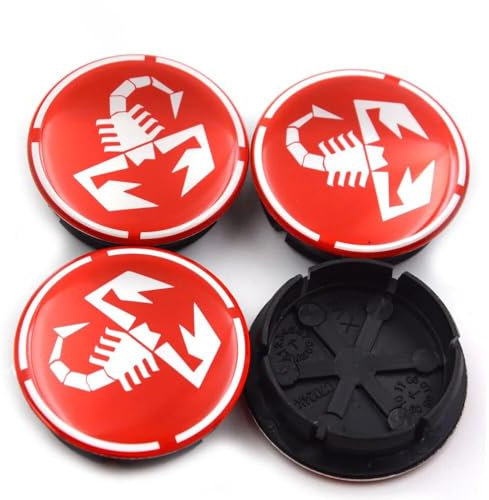 OBONG 4 Pezzi Auto Coprimozzo Coprimozzi Centrale Compatibile con per Fiat Punto Abarth 124 125 500 595 696 Stilo Ducato 50mm 60mm Ruota Accessori,J-50mm