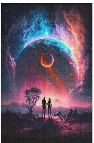 kosmische Liebe 1000 Teile Puzzle, Holzpuzzle, Puzzles Für Erwachsene Kinder, 1000 Teile Puzzle Für Jugendliche & Erwachsene Lernspiel Herausforderungsspielzeug （78×53cm）