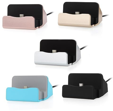 FONDOTIN Station de Charge Bureau Type-c Rapide avec Support pour Smartphones Chargeur Dock Compatible avec Google Pixel et Appareils Type-c Doré