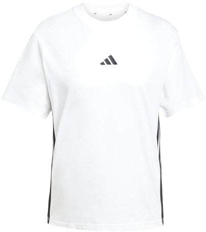 adidas Damen Essentials 3-Stripes Cotton T-Shirt, White/Black, M