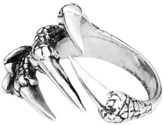 Yeory Halloween Goth Ring Edelstahl Viking Ring Punk Drache Klauenringe Metall Felsfinger Ringe mit offenem Ende, Schädelringe für Männer