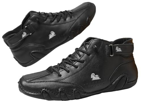 for Wiecel Barfußschuhe Leder - Lederstiefel Herren - for Ldeck Barfussschuh - Wildleder Schuhe Herren - Leder Boots Herren Mode Glamour Barfußschuhe - Lässige Outdoor-Sneaker Zum Wandern