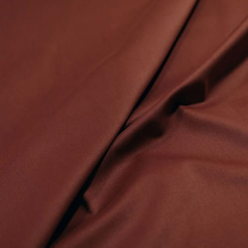 TOLKO klassischer Baumwollstoff Meterware für Hose Jacke Rock und Vorhang | Baumwolle Meterware Dekostoff Stoffe zum Nähen (Rot Braun)