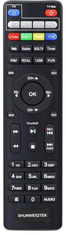 Telecomando Infrarossi Universale 2in 1 per Decoder SHUNWEIQTEK Q265MINI, Q265Plus, Q265Max, Q265+, Compatibile con tutti i decoder di marca SHUNWEIQTEK