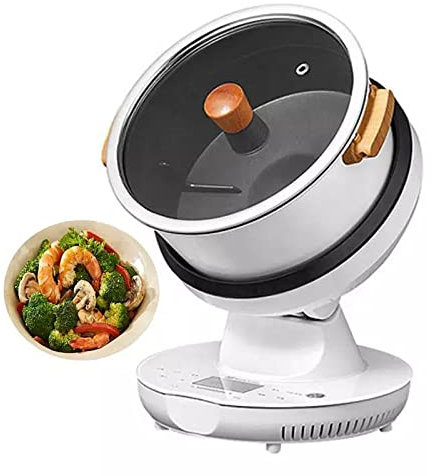 8L Intelligent Automatic Cooking Machine - Commercial Food Processor for Family Christmas New Year Party - 360° Rotating, 3D Heating - Pick Up Food Automatically