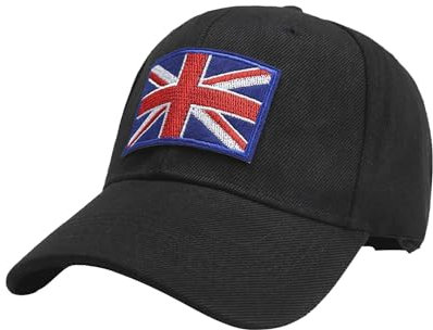 BIISDOST Outdoor-Baseballkappen mit britischer Flagge für vier Jahreszeiten für Männer und Frauen sowie englische Fans in Europa Mützen Kinder Frühjahr (Black, One Size)