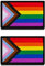 2 Packs LGBTQ Pride Rainbow Pride Process Flag Embroidered Hook & Loop Fastener Emblem Sew On Funny Gay Rights Patches for Clothes Clothing Hats Jackets Jeans Backpack Vest Biker Unifrom
