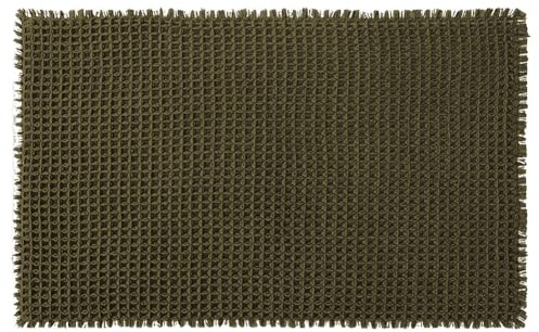 Hapihom 43x60cm Waffel-Badematte, super saugfähiger rutschfester Badezimmerteppich mit Quasten für Badezimmerboden, atmungsaktiv, quadratisch, moderne Badezimmer-Duschmatten, maschinenwasc