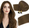 Easyouth Keratin Bondings Extensions Echthaar Remy Echthaar Utip Fusion 45 cm 50g/50Stück Braun Pre Bonded U Tip Extensions Echthaar #4