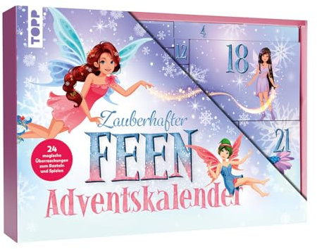 Zauberhafter Feen-Adventskalender. 24 Überraschungen für Feen-Fans: Große Box (38,5 x 26,5 x 5cm) mit 24 kleinen Boxen mit magischen kleinen Geschenken
