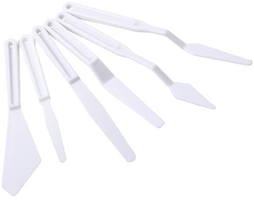 ZEYIYER 6 PCS Plastic Toothed Spatula, Texture Art Supplies, Paint Spatula Set Acrylic Painting, Textured Paste Spatula for Canvas, Structure Paste Supplies for Structural Watercolour, Oil