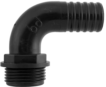 Pond Hose Connectors: T-Bend, Straight, Tap, Valve, Tee, Elbow, Flow Control, Adjustable, Leak-Proof Fittings for Water Pumps, Filters, and Irrigation Systems (Elbow 25mm - 1 BSPM)