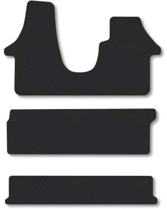 Fits VW Transporter T5 (2003-2015) [Shuttle] 5mm Rubber Car Mats | Heavy Duty Rubber Tailored Fit Floor Mats Full Coverage Durable Waterproof Accessories Easy Clean Anti Slip Made in the UK