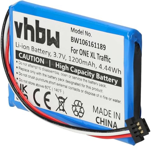 vhbw Akku Ersatz für Tomtom ICP553450, AHA11111009, 1ICP6//34/50 für GPS Navigation Navi (1200 mAh, 3,7 V, Li-Ion)