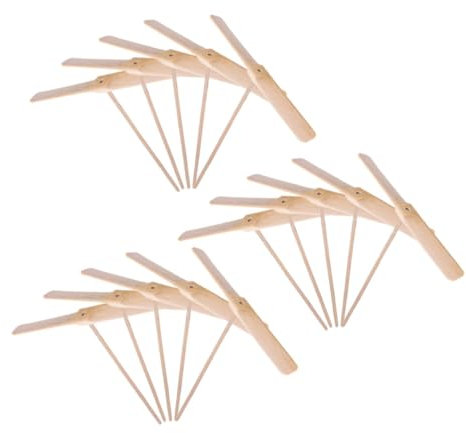VICASKY 15 Stück Holz Libellenspielzeug Fliegend Kinder Outdoor Gartenspielzeug Familienspaß