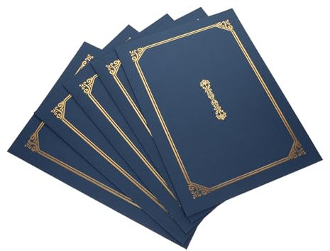 Garneck A4 Urkundenmappe Für Feuerwehr Und Schule - 5 Stück Urkundenmappen Aus Pappe - Zertifikathalter Für Abschlussfeier Prüfung Und Graduation Dekorative Zeugnismappe Für Studenten