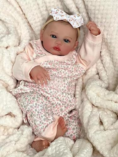 RBDTUYT Lebensechte Reborn-Baby Puppen Mädchen 20 Zoll 50cm Weiches Silikonvinyl Wie Echtes Neugeborene Handgemachte Realistische Reborn Puppen mit Spielzeugzubehör