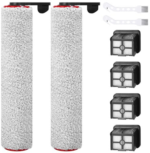 Zhufas Set di Accessori per Dreame H12 Pro Parti di Ricambio Aspirapolvere Umido e Secco, 2 Spazzole Rullo + 4 Filtro + 2 Spazzole, Pazzola a Rullo Autopulente Per Aspirapolvere Dreame H12 Pro