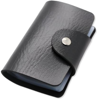 1-teilige 24-fach visitenkartenmappe, tragbare visitenkarten aufbewahrung, schwarz.