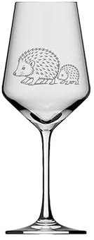eXODA Weinglas Igel mit Igelkind spülmaschinenfest 350 ml | Verwendungszweck: Wein, Set-Inhalt: 1 Glas, Höhe: 21 cm, Fassungsvermögen: 350 ml, spülmaschinenfest, bruchsicher, dekorative