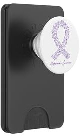 Monat des Alzheimer-Bewusstseins: lila Blumen in einem lila Band PopSockets PopWallet für MagSafe