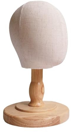 YsXoWiui Supporto per Parrucca per Testa di Manichino per Bambini con Base in Legno Staccabile, Porta Cappelli per Salone, Uso Personale, Centro Commerciale, 46 cm