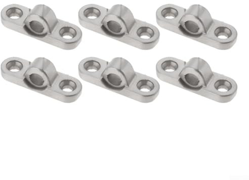 Besttoolifes Lot de 6 œillets d'auvent en acier inoxydable - Supports de fixation murale - Kit de boucle de fixation pour caravane, camping-car, tente