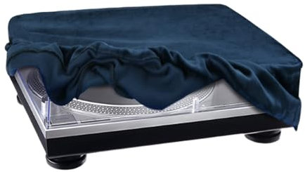 Turntable Protector - Fabric Dust Cover - Soft Protective Cover for Audio and Stereo Devices for Home Studio, Children, Men, DJs, Women, Adults and Musical Instruments, blue, see description, See