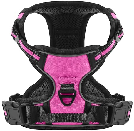 Demigreat Hundegeschirr Mittelgroße Grosse Hunde, Anti Zug Hundegeschirr Gepolstert mit Griff, Atmungsaktiv Reflexstreifen Verstellbar Brustgeschirr