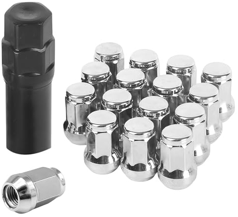 20 Stück Radmuttern Radmutterkappen, Radmuttern M12 x 1,5 Chrom Schrauben Kappen Geschlossen Kegelbund 60°, Exzellenz Satz Legierung Radmuttern, Chrom-Radmuttern Original-Stil Universal Für Auto