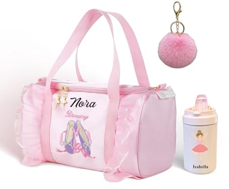 UIDMEN Personalisierte Kinder-Tanz-Balletttasche, große Kapazität, modische Tragetasche, individuelle Tanztasche, wasserdichtes Reisezubehör, Geschenke für Kinder, Mädchen, Tochter, Enkelin