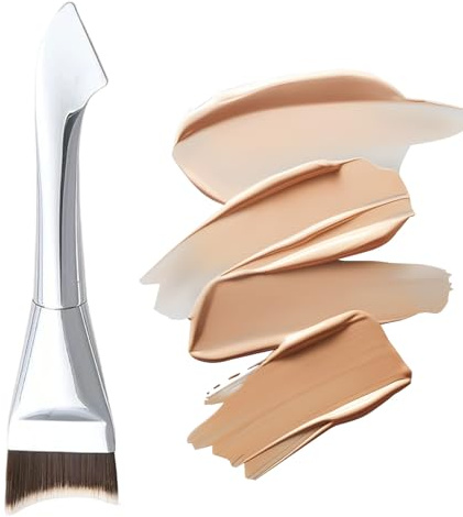 Foundation-Pinsel für flüssiges Make-up, Nass- und Trocken-Applikator, flacher Foundation-Pinsel – zum Verblenden von flüssiger Creme, Frauen, Wange unter den Augen, Nase, Gesicht