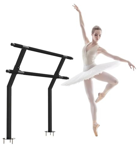 Freistehende Ballettstange, höhenverstellbar, doppelt, robust, für Tanz, Yoga, Fitness und Stretching