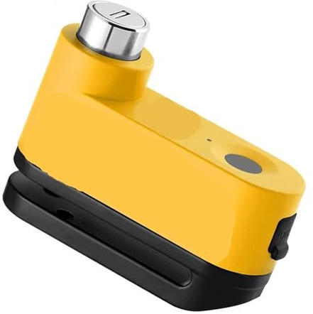 Candado Moto Cadena Candado de Freno de Disco con Alarma para Motocicleta, candado de Seguridad antirrobo para Rueda de Moto candado para Manillar(Yellow)