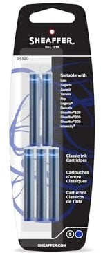 Sheaffer Skrip - Classic Fountain Pen Ink Cartridge, Pack of 5, Washable Deluxe Blue