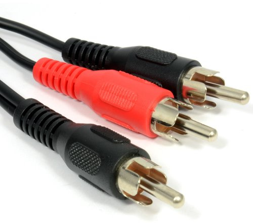 kenable RCA Phono Plug to Twin Phono Plugs Splitter/Combiner Cable 0.5m 50cm [0.5 metres]