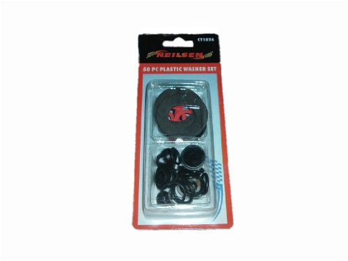 50Pc Washer Assortment Box Washers Quality Garage Fibre Plastic Set Kit CT1826