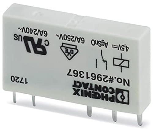 PHOENIX CONTACT REL-MR-4.5DC/21 Steckbares Miniaturleistungsrelais mit Leistungskontakt, 1 Wechsler, 4.5 V DC Eingangsspannung, 10 Stück