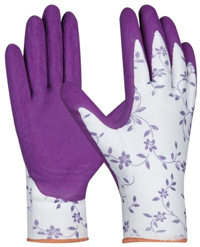 Siena Garden Handschuh Flower, lila Nylon, Latex, Größe 7, 945908