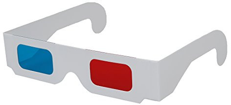 occhiali 3D - TOOGOO(R) 10 paia di rosso / blu Cartone Occhiali 3D