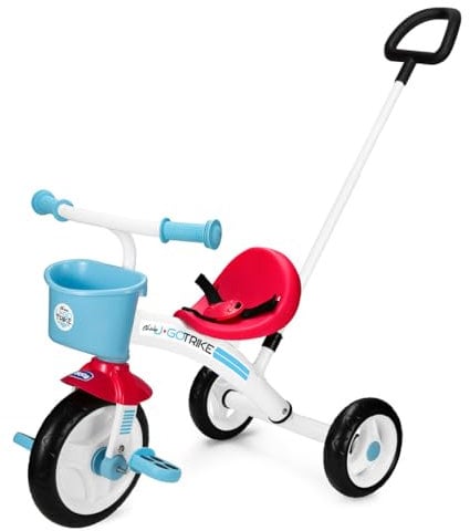 Chicco U-GO 2in1 Kinderdreirad, Dreirad für Mädchen und Jungen mit höhenverstellbarem Griff, Sicherheitsgurt und Ablagekorb, Max 20 kg, Kinderspielzeug ab 18 Monaten bis 5 Jahren