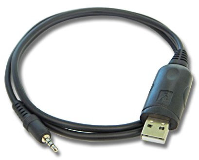 vhbw USB Programmierkabel kompatibel mit Motorola AXU4100, CP180, CP185, AXV5100, CP160, CP125, CP150, CP140, CP040, Commander 245 Funkgerät, schwarz